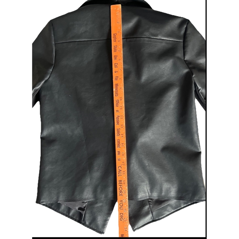 Steve Madden BB Dakota Black Faux Leather Moto Jacket Asymmetrical Zip S‎ - Picture 10 of 10